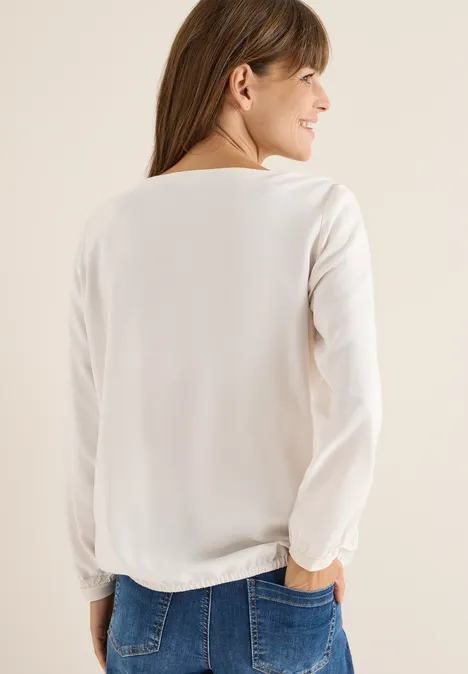 Bluse in Unifarbe light greige