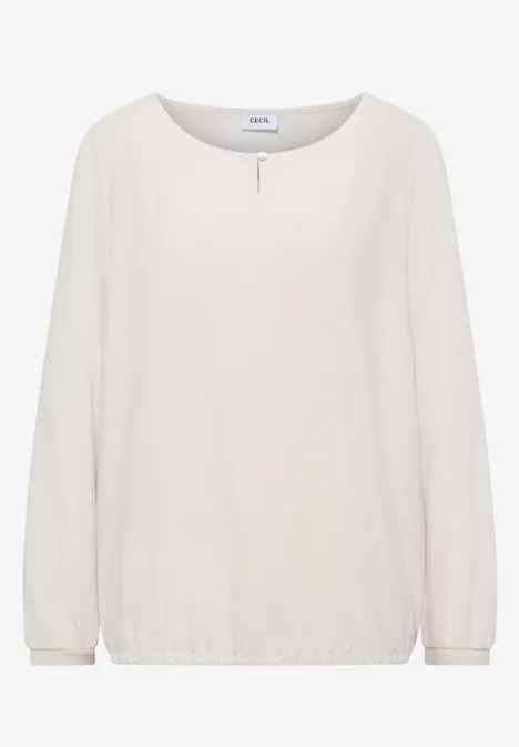 Bluse in Unifarbe light greige