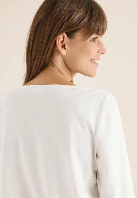 Bluse in Unifarbe light greige