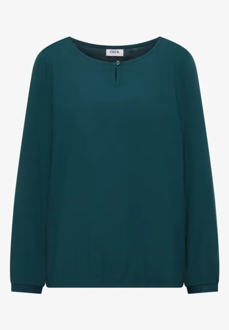 Bluse in Unifarbe dark sea green