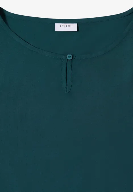 Bluse in Unifarbe dark sea green