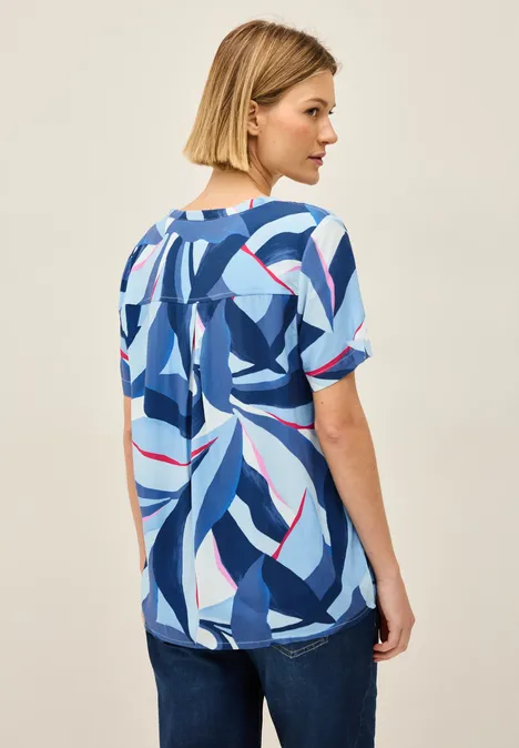 Print-Bluse mit Knoten urban navy blue