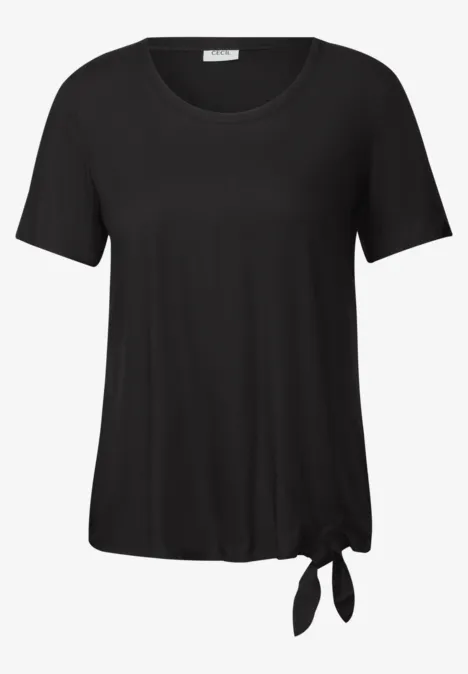 Bluse mit Knotendetail Black