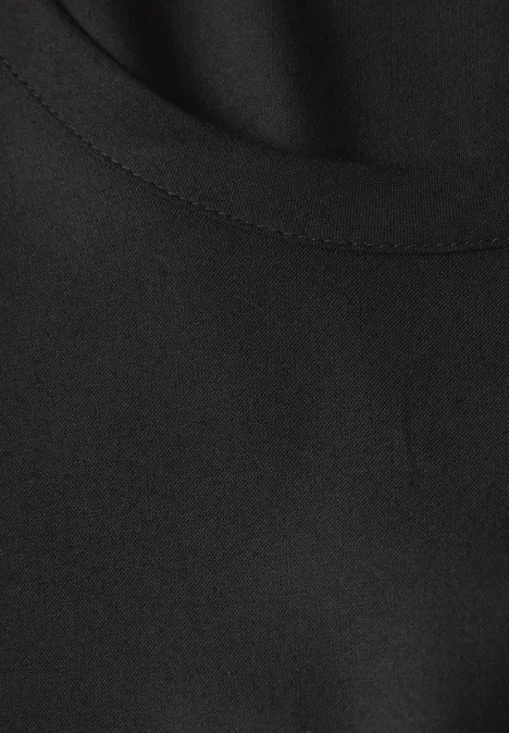 Bluse mit Knotendetail Black