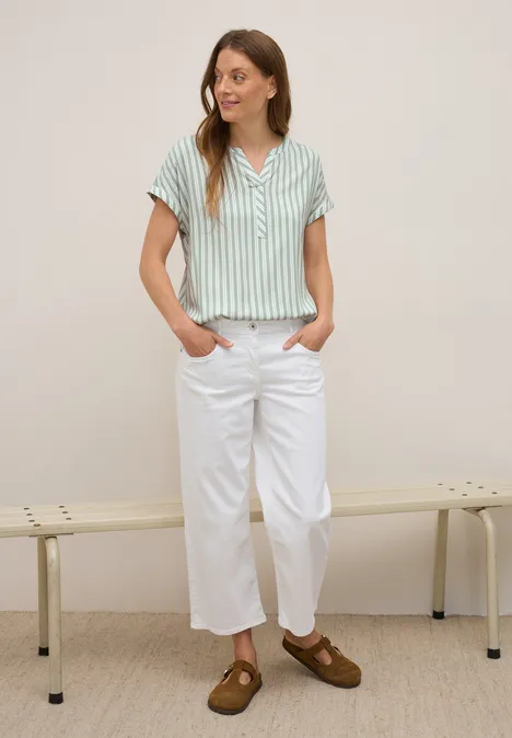 Gestreiftes Blusenshirt vanilla white