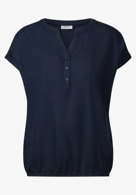 Blusenshirt in Unifarbe urban navy blue