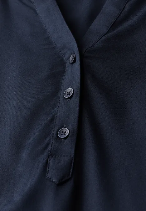 Blusenshirt in Unifarbe urban navy blue