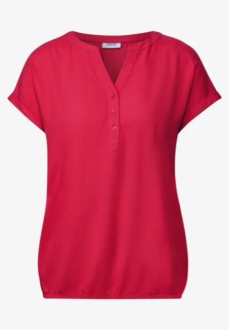 Blusenshirt in Unifarbe glazed apple red