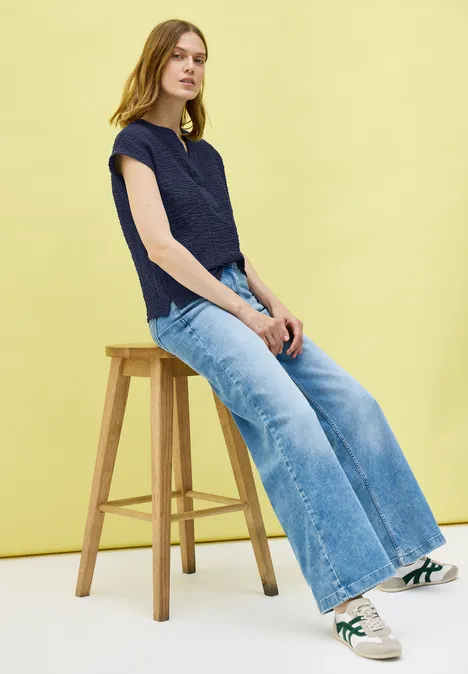 Strukturbluse urban navy blue