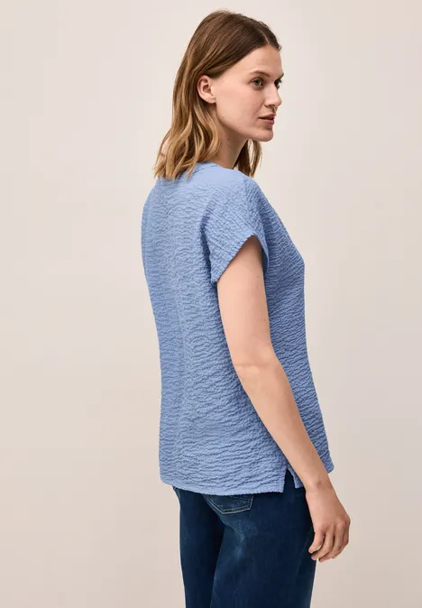 Strukturbluse deep pastel blue
