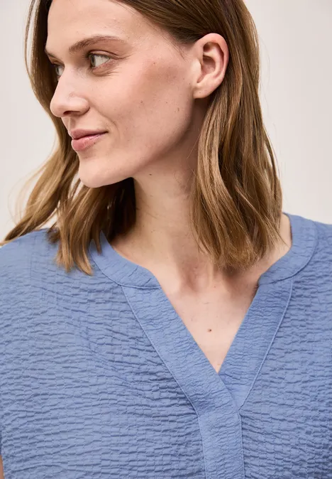 Strukturbluse deep pastel blue
