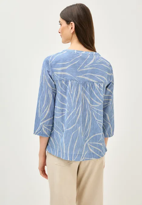 Strukturbluse mit Muster deep pastel blue