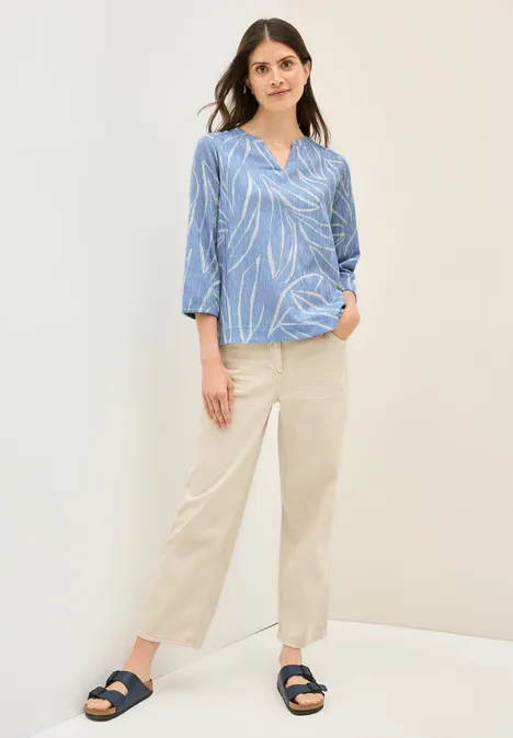 Strukturbluse mit Muster deep pastel blue