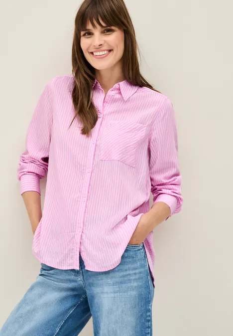 Gestreifte Hemdbluse cherry blossom pink