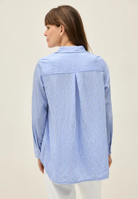 Gestreifte Hemdbluse deep pastel blue