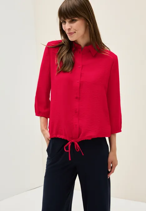 Hemdbluse mit Struktur glazed apple red