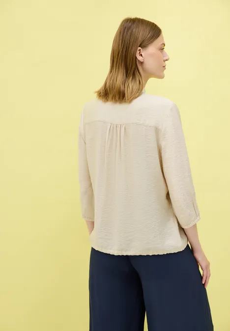 Hemdbluse mit Struktur light beige