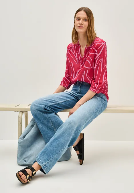 Print-Mix Bluse glazed apple red