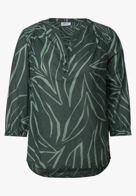 Print-Mix Bluse dark balmy khaki