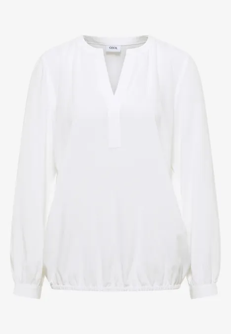 Split Neck Bluse White