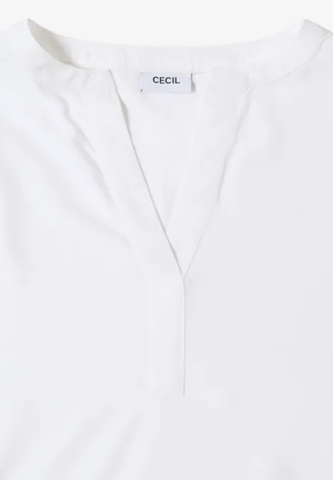 Split Neck Bluse White