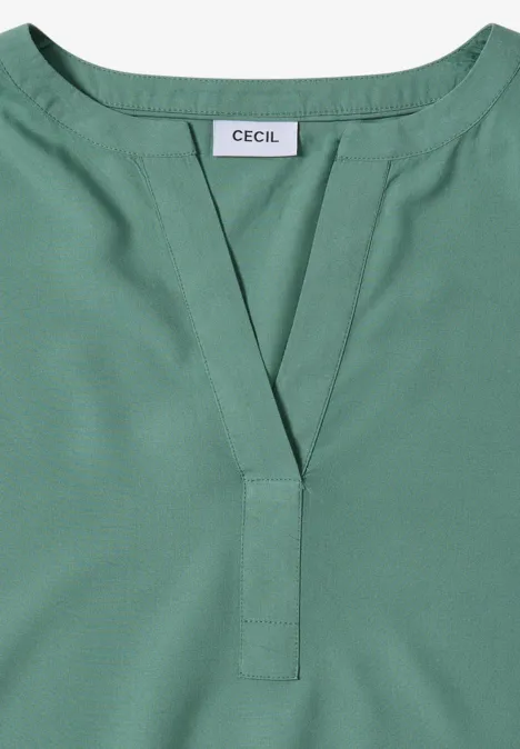 Split Neck Bluse jewel green