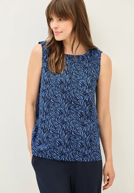 Blusentop mit Minimal Print urban navy blue