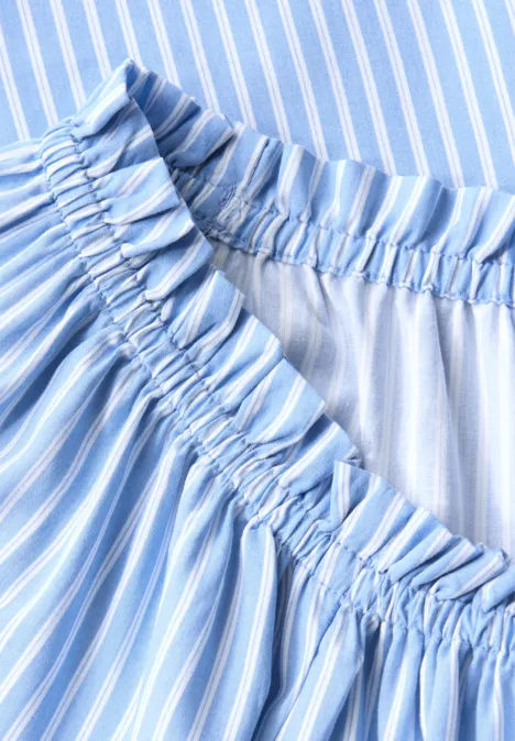 Bluse mit elastischem Kragen deep pastel blue