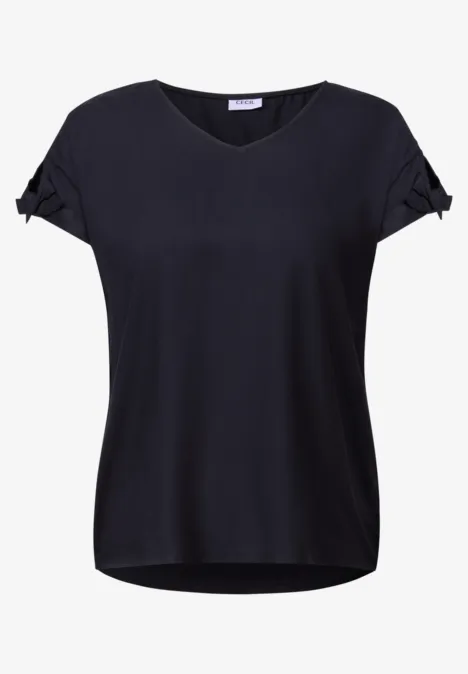 Blusenshirt in Unifarbe urban dark blue