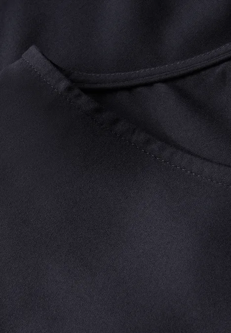 Blusenshirt in Unifarbe urban dark blue
