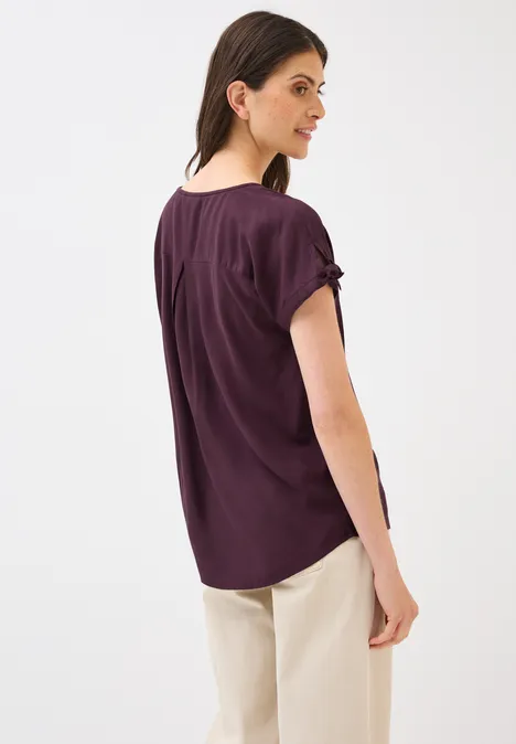 Blusenshirt in Unifarbe mulberry red