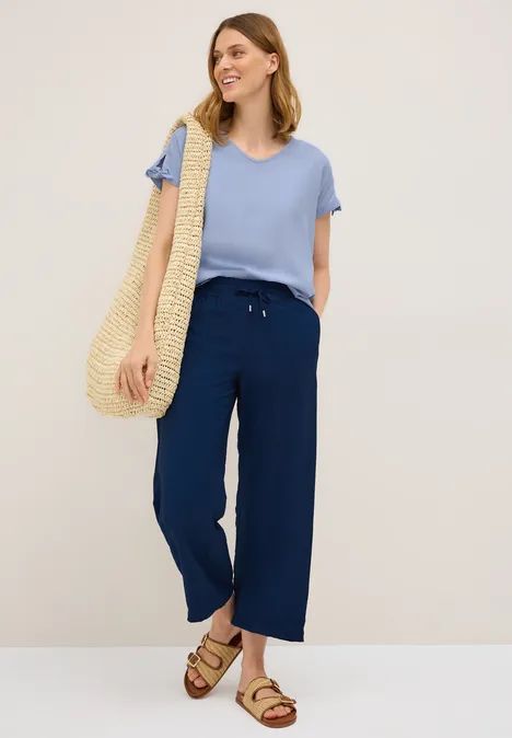 Blusenshirt in Unifarbe mountain blue