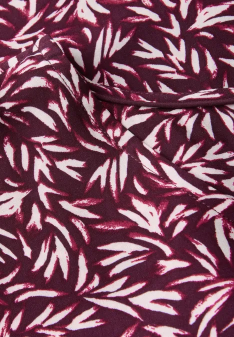 Gemustertes Blusenshirt mulberry red