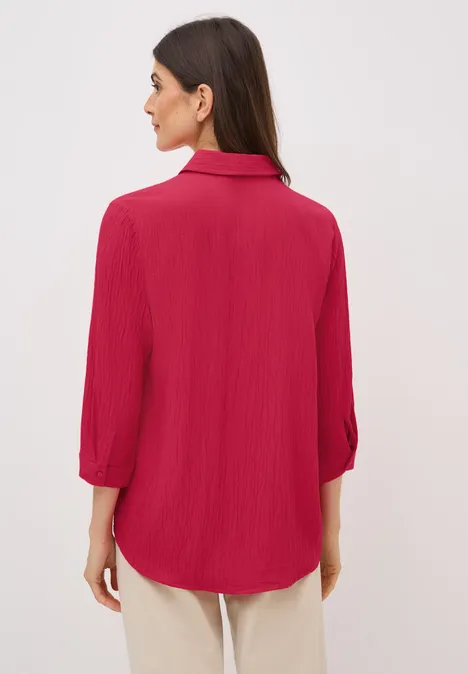 Hemdbluse mit Struktur glazed apple red
