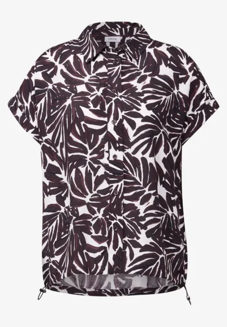 Gemusterte Bluse mulberry red