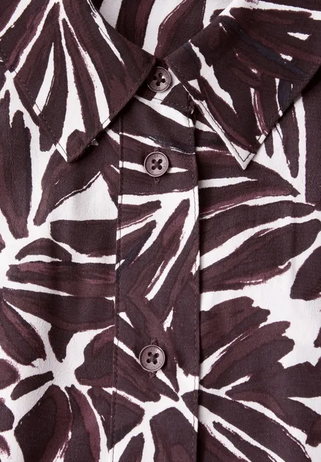 Gemusterte Bluse mulberry red