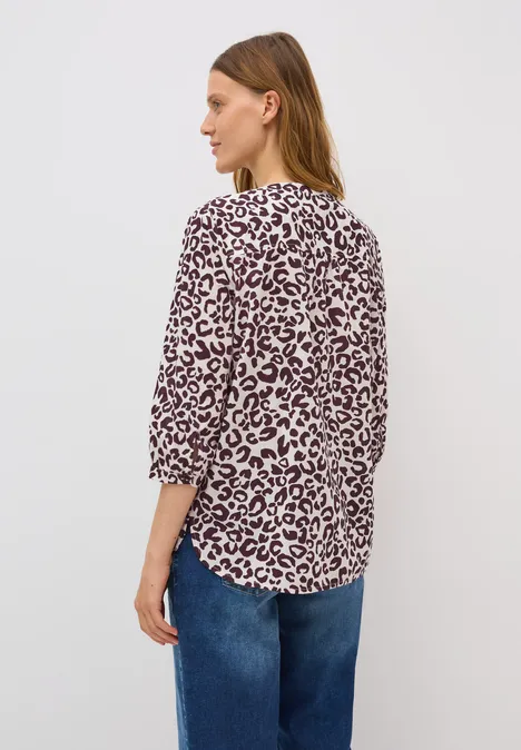 Katoenen blouse met patroon mulberry red