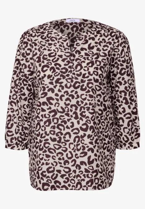 Katoenen blouse met patroon mulberry red