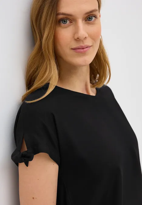 Blusenshirt mit Knoten Black