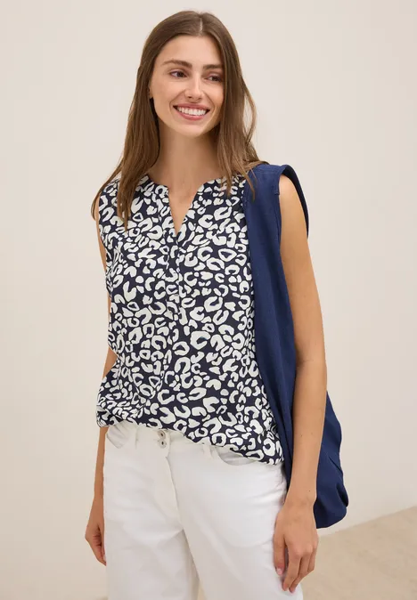Gemustertes Blusentop urban dark blue
