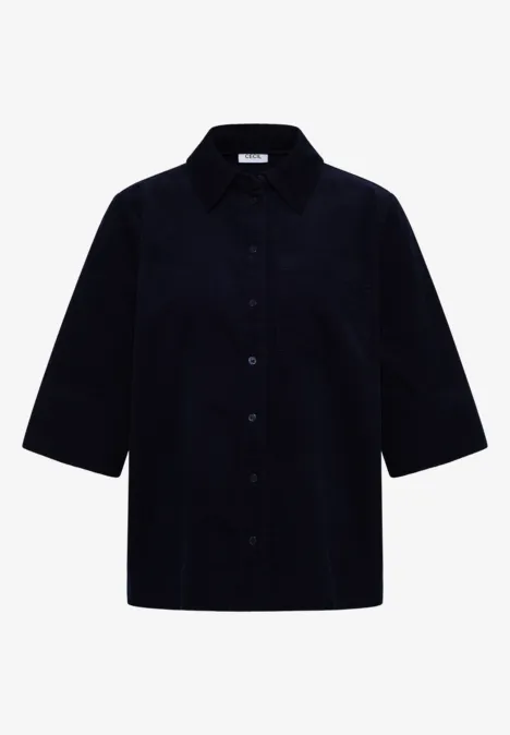 Cord Hemdbluse urban dark blue
