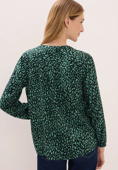 Gemusterte Tunika ink green