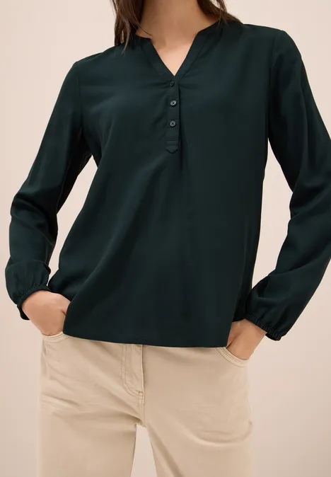 Tunika in Unifarbe ink green