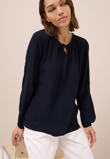 Crepe Bluse urban dark blue