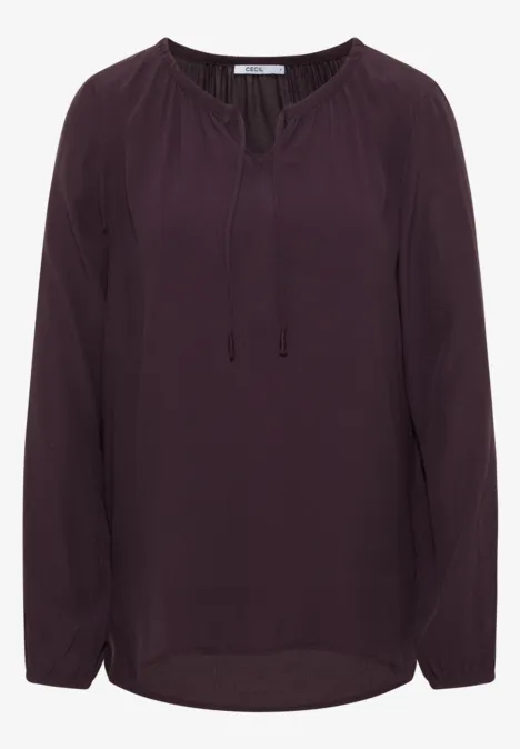 Crepe Bluse eggplant red
