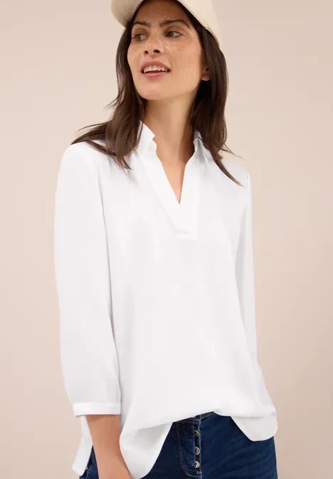 Bluse in Unifarbe White