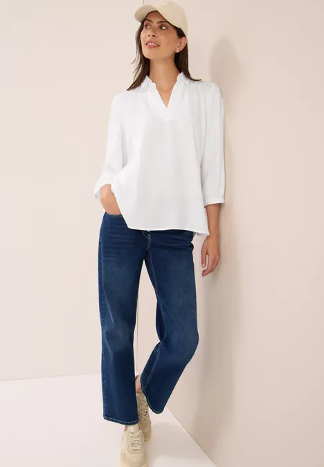 Bluse in Unifarbe White