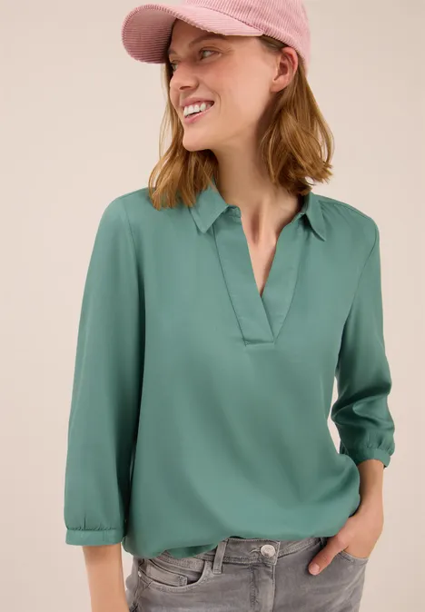 Bluse in Unifarbe jewel green