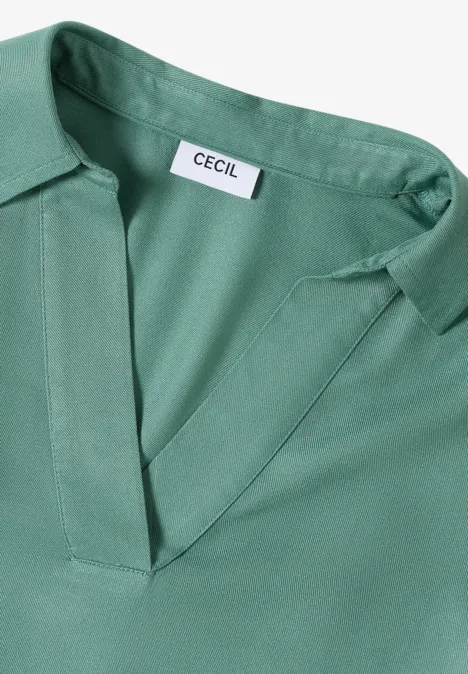 Bluse in Unifarbe jewel green