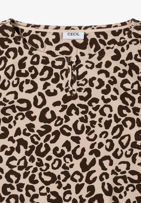 Gemusterte Bluse sandalwood beige